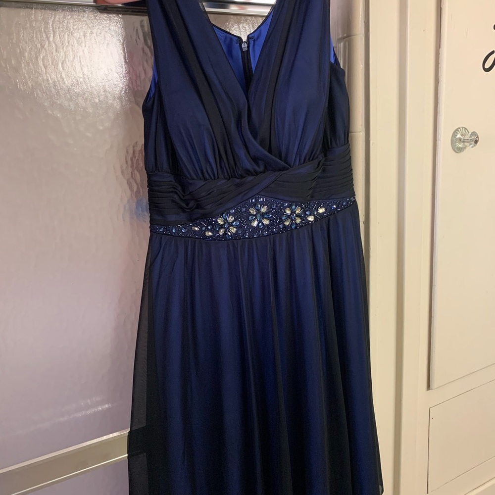 Blue and black homecoming dress only worn once (short)